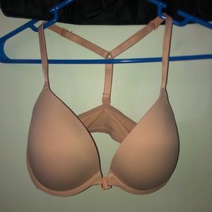 Pink Victoria Secret Everywhere Push Up Tan Bra